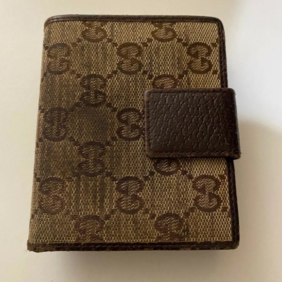 Authentic Gucci Wallet Brown Canvas and Leather - Picture 2 of 8